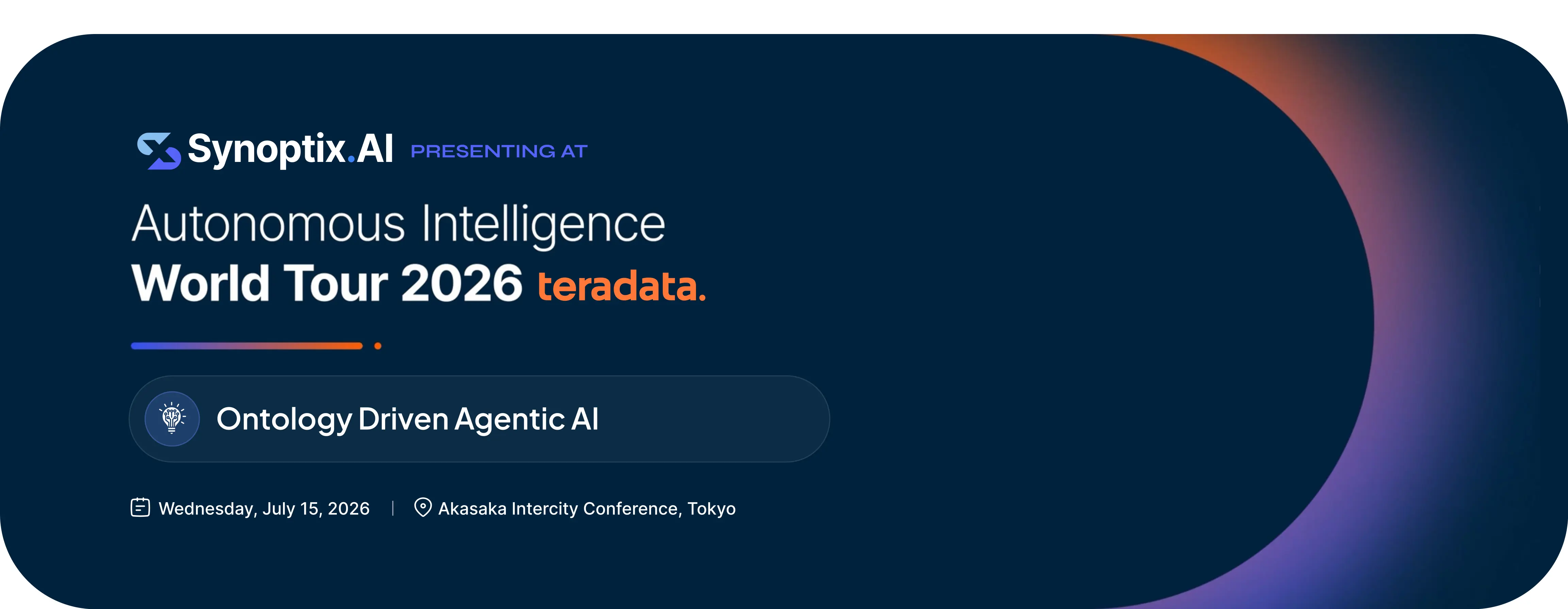 Synoptix.AI presenting at Autonomous Intelligence World Tour 2026 with Teradata